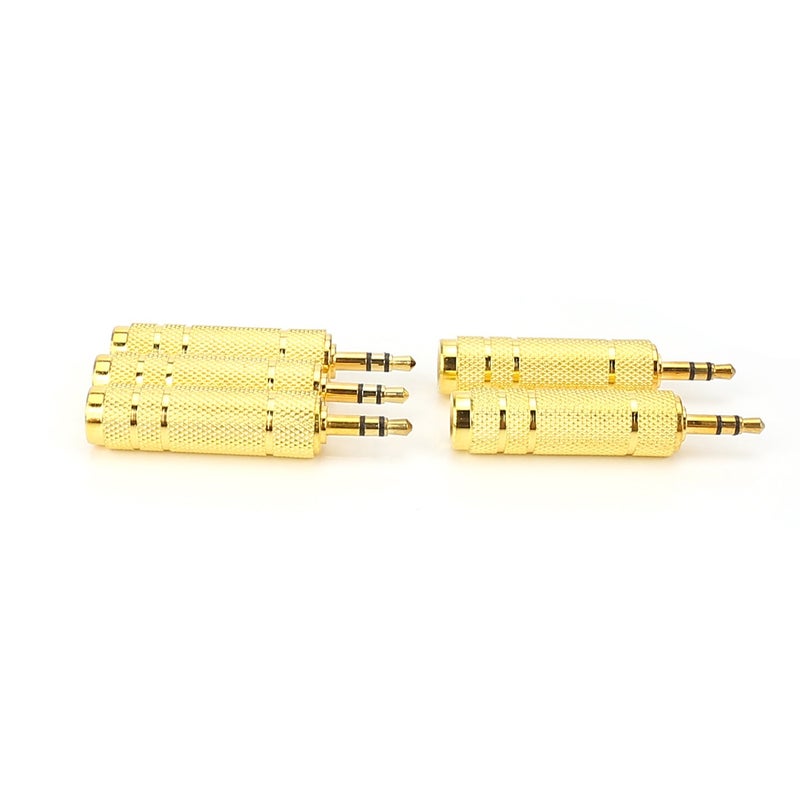 SiYear (5 Pack 3.5mm 1/8" Male Plug TRS to 6.35mm 1/4" Female Stereo Jack Adaptor-Gold Plated Converte,for Audio Earphone,Headphones ect - Image 5